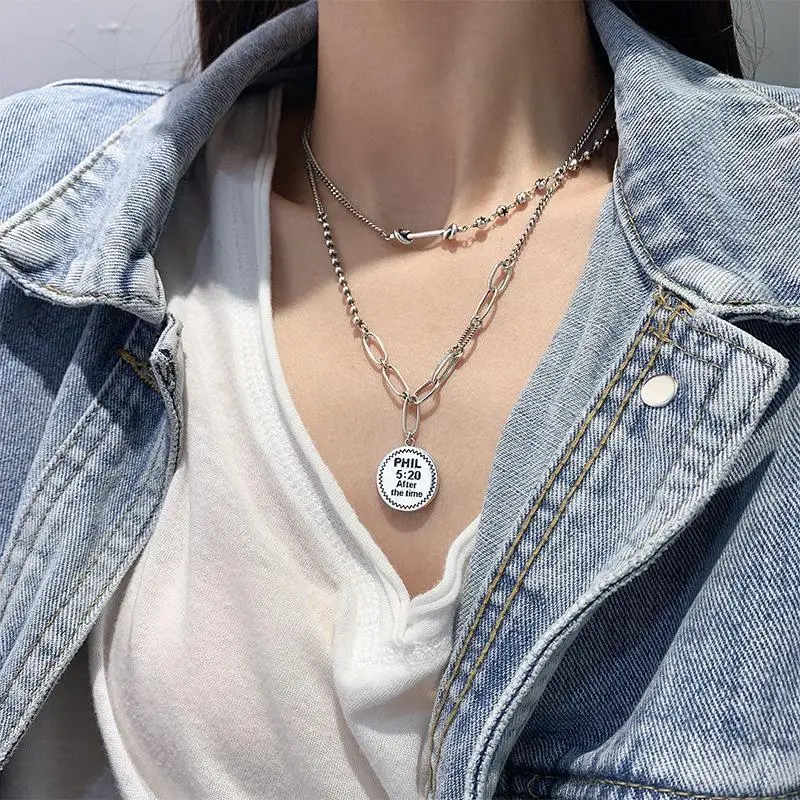 Korean Dongda Knotted Asymmetric Clavicle Necklace - Image 6