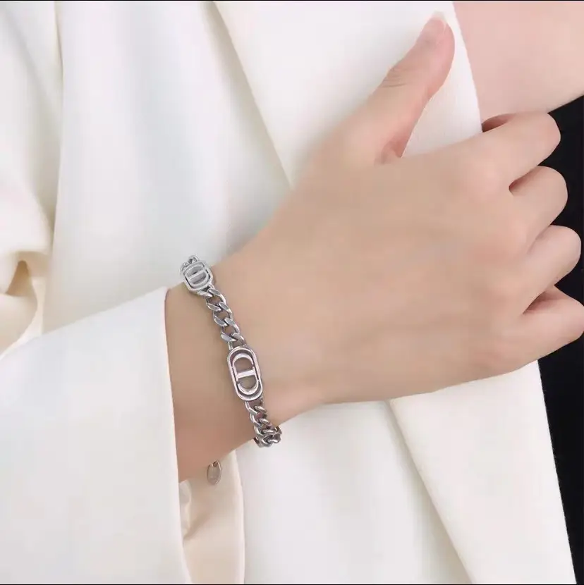 Titanium Steel Cuban Letter Bracelet for Women - Image 6