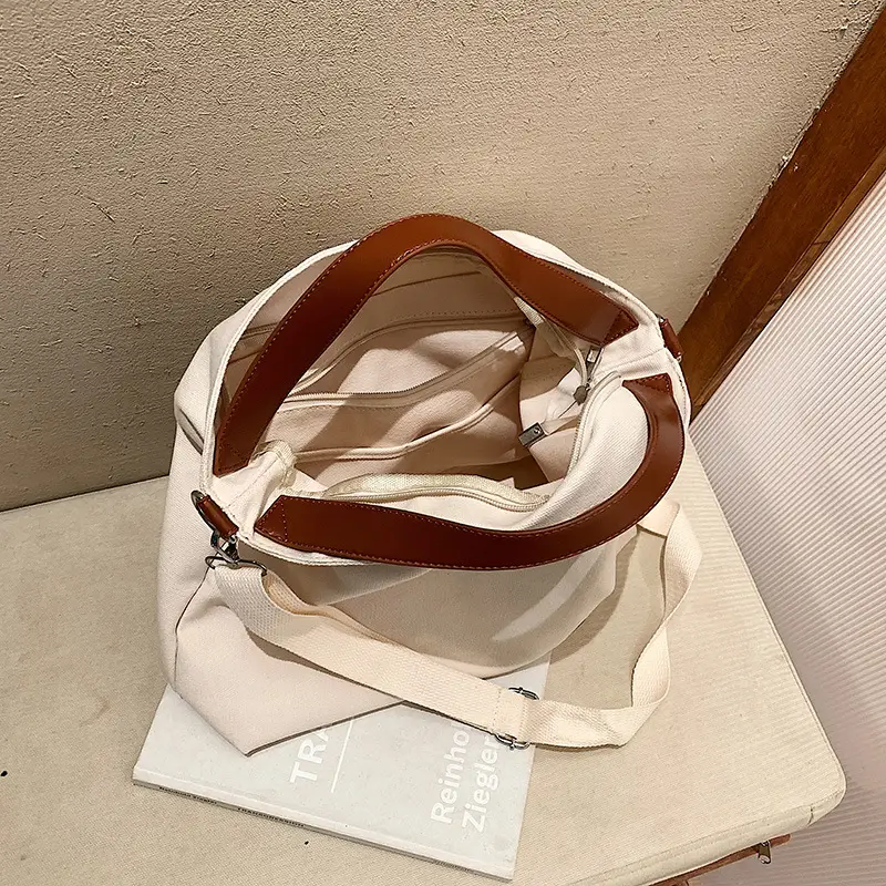 Canvas Shoulder Bag Women Large Capacity Artistic Korean Style - Image 8