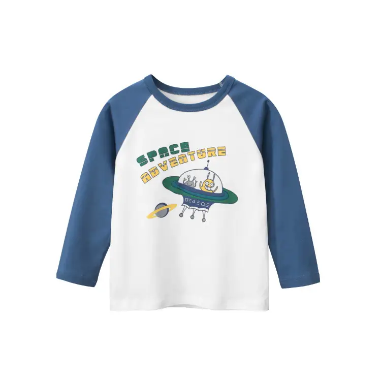 Kids Space Adventure Long Sleeve T-Shirt Blue White - Image 2