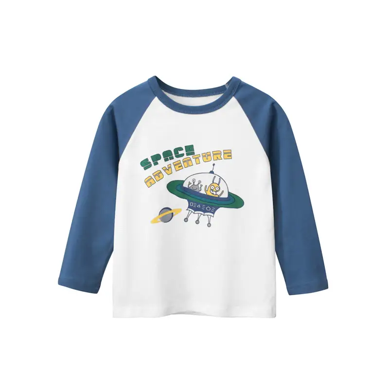 Kids Space Adventure Long Sleeve T-Shirt Blue White - Image 6
