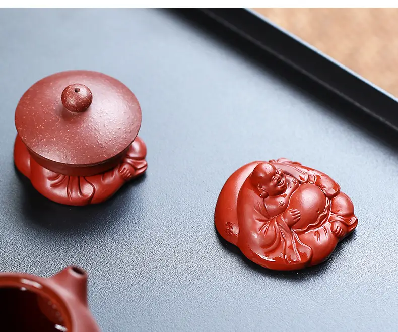 Yixing Buddha Sculpture Tea Pot Cover Set — feature 22