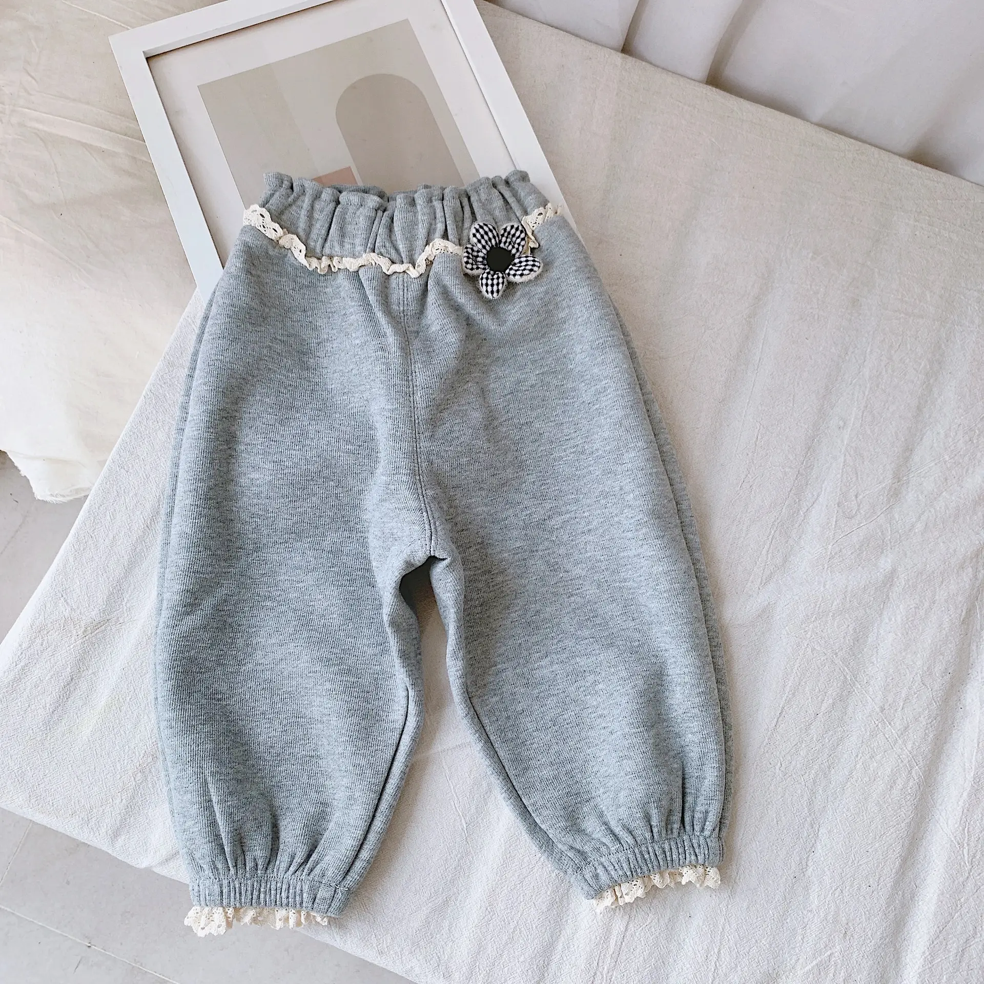 2022 Baby Western Pants Cream Grey Black Loose Casual 0-3Y - Image 2