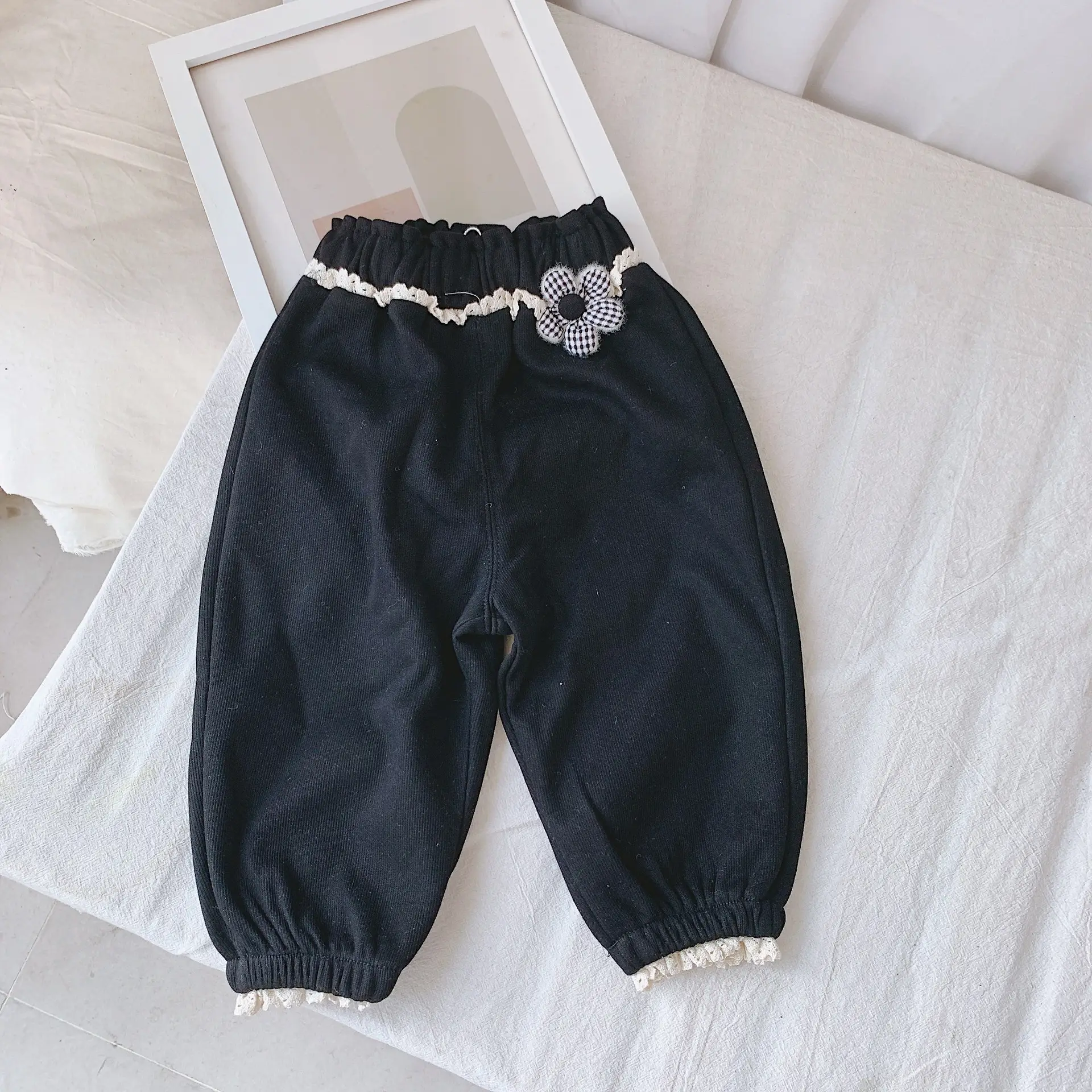2022 Baby Western Pants Cream Grey Black Loose Casual 0-3Y - Image 4