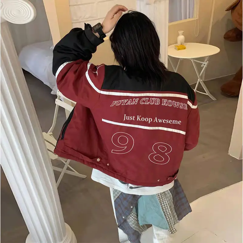 Women's American Retro Motorcycle Jacket Spring Ins