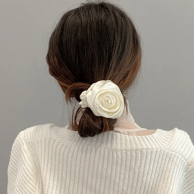 Satin Glossy Super Fairy Rose Hair Ties for Women - Image 6