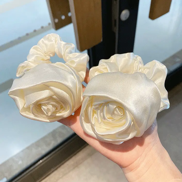 Satin Glossy Super Fairy Rose Hair Ties for Women - Image 8