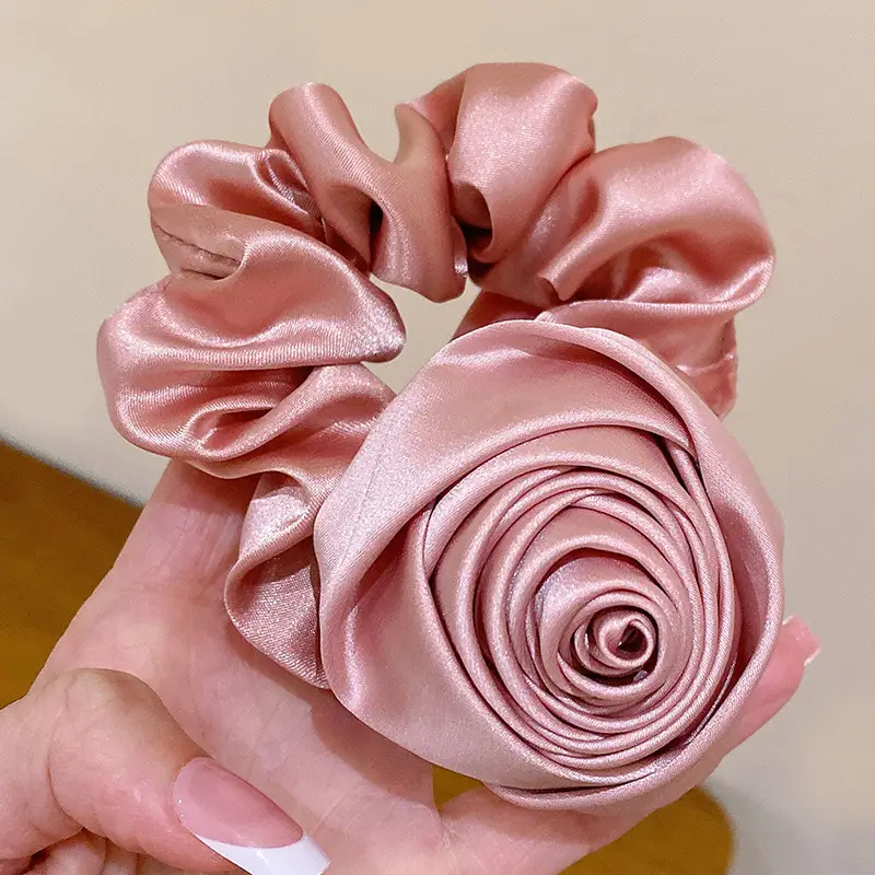 Satin Glossy Super Fairy Rose Hair Ties for Women - Image 3
