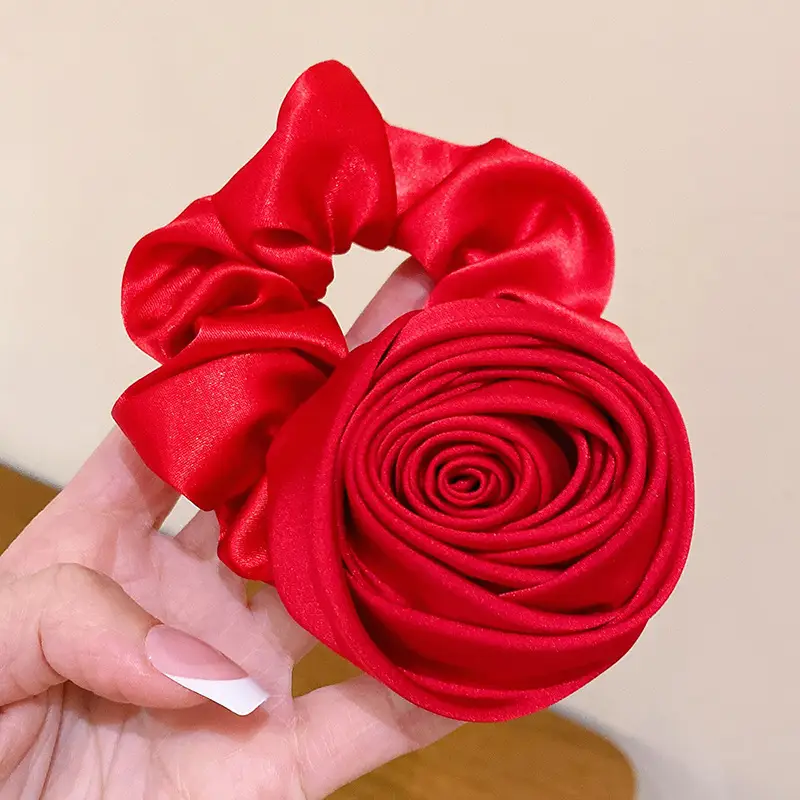 Satin Glossy Super Fairy Rose Hair Ties for Women - Image 4
