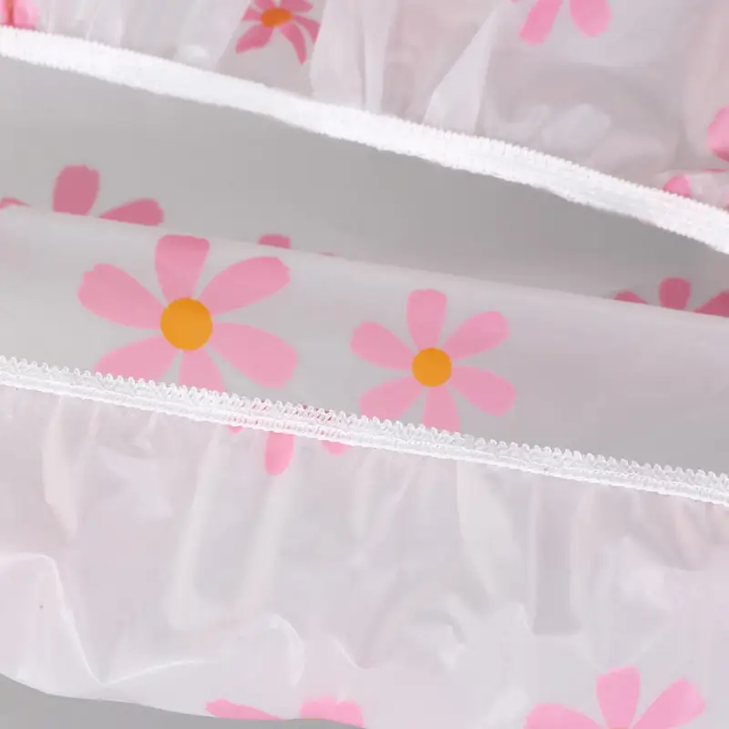 Meiliya Waterproof Shower Cap with Floral Design - Image 3