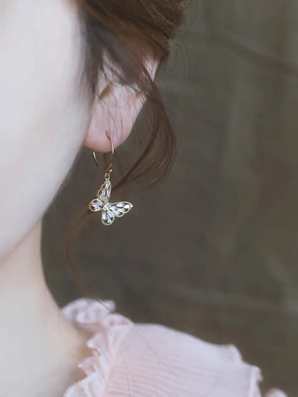 White Zircon Butterfly Earrings for Women — feature 2