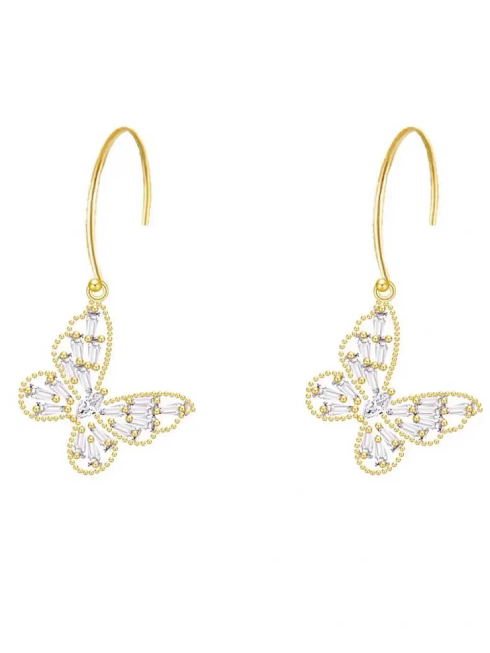 White Zircon Butterfly Earrings for Women — feature 5