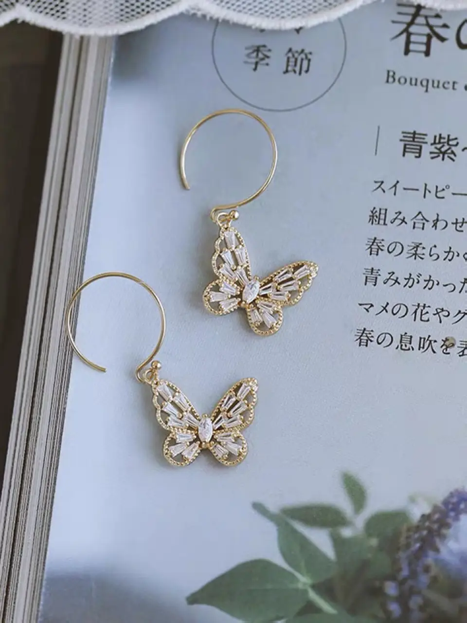 White Zircon Butterfly Earrings for Women — feature 6