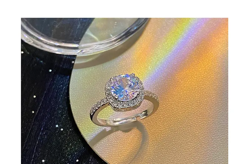 Japanese Korean Style Square Zircon Diamond Ring Women's Adjustable Luxury — feature 29