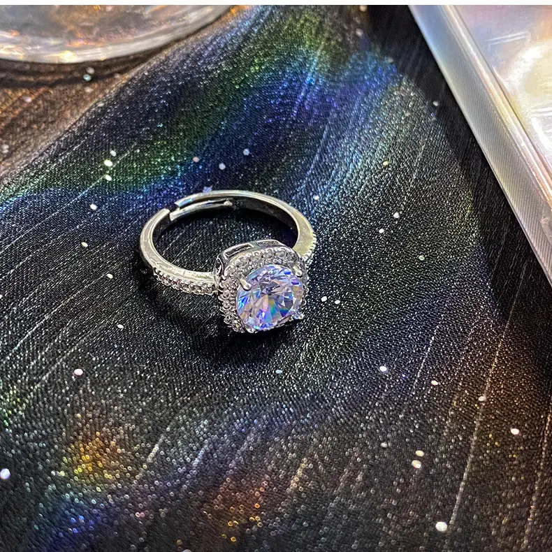 Japanese Korean Style Square Zircon Diamond Ring Women's Adjustable Luxury — feature 40