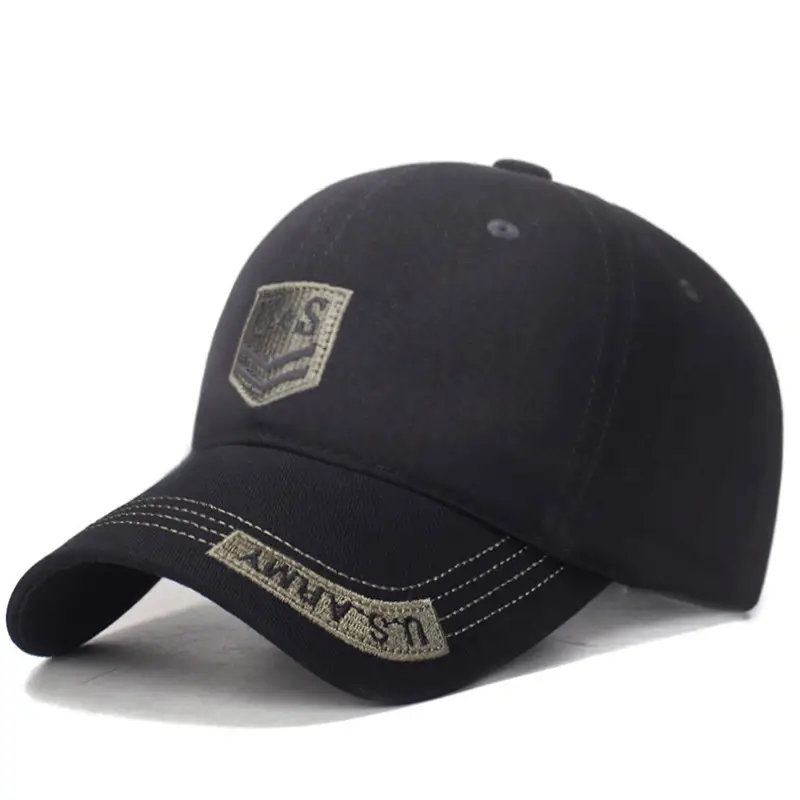 Men's Black Embroidered Baseball Cap with Logo - Image 8