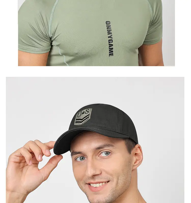 Men's Black Embroidered Baseball Cap with Logo — feature 10