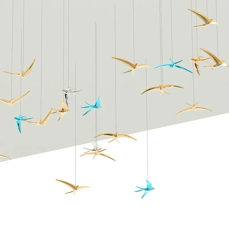 Electroplated Swallow Hanging Decor Gold Modern - Image 11