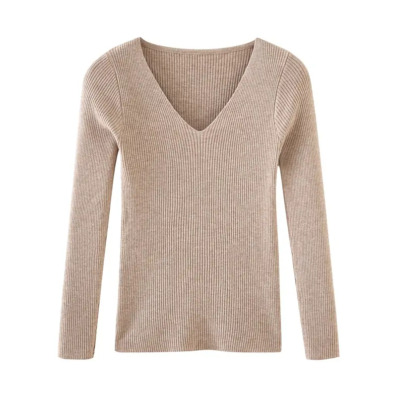 Women V-Neck Knitted V-Neck Pullover Long Sleeve Winter Warm - Image 6