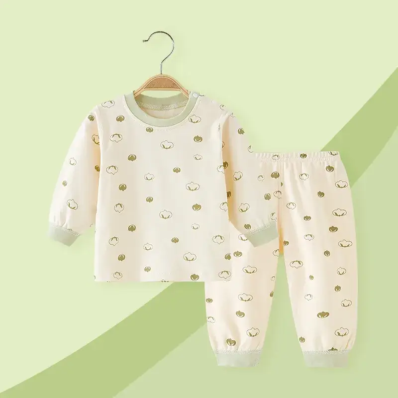 Baby Cactus Print Cotton Pajamas Set - Image 3