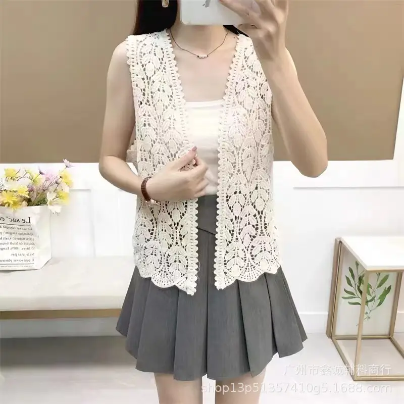 New Korean Style Hollow Crochet Vest Women's Knitted Vest