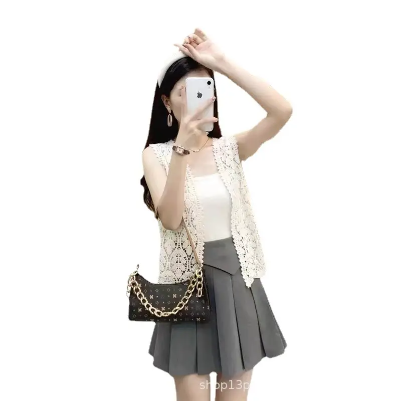 New Korean Style Hollow Crochet Vest Women's Knitted Vest