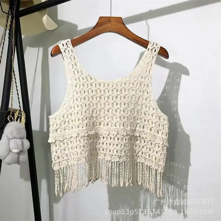 New Korean Style Hollow Crochet Vest Women's Knitted Vest