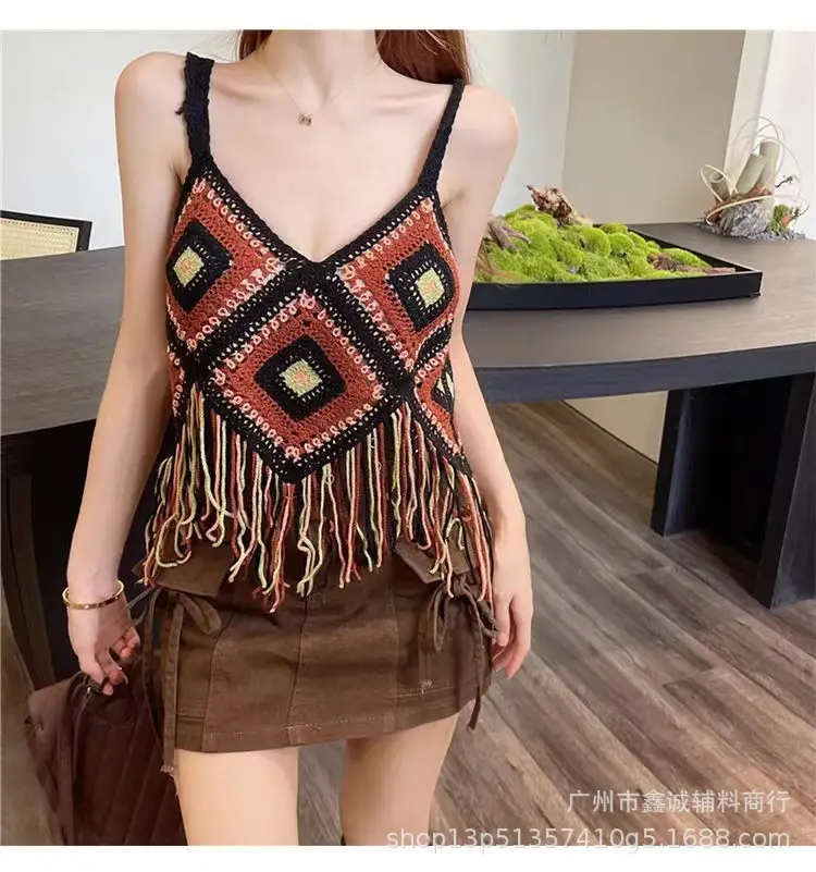 New Korean Style Hollow Crochet Vest Women's Knitted Vest