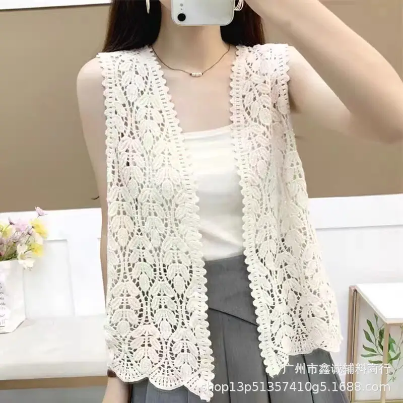 New Korean Style Hollow Crochet Vest Women's Knitted Vest