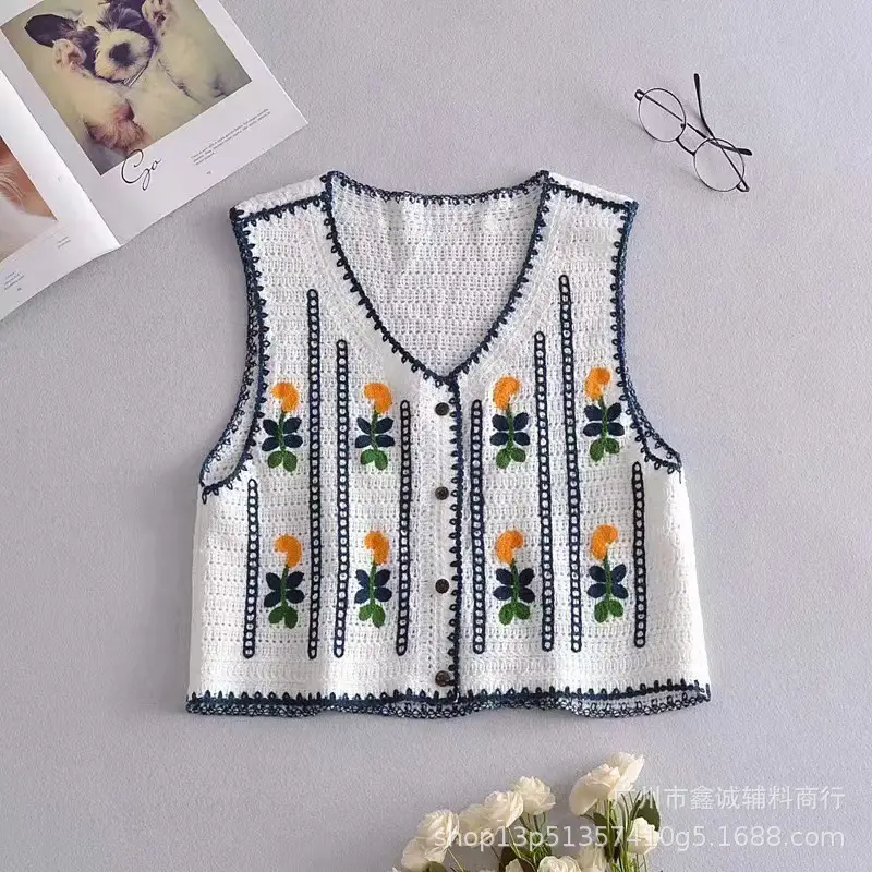 New Korean Style Hollow Crochet Vest Women's Knitted Vest