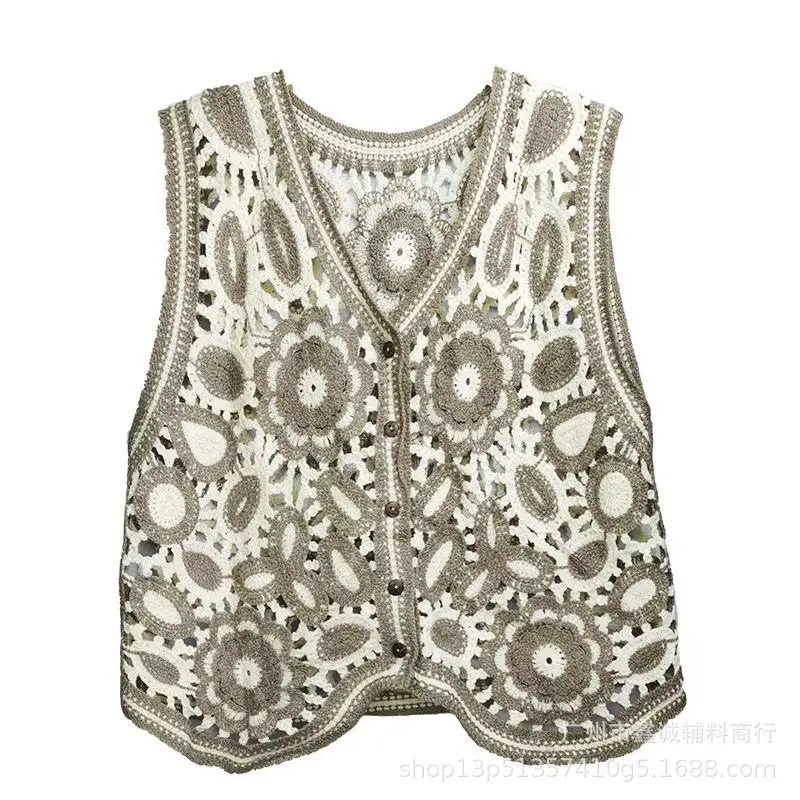 New Korean Style Hollow Crochet Vest Women's Knitted Vest