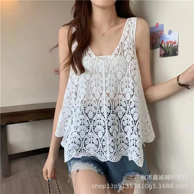 New Korean Style Hollow Crochet Vest Women's Knitted Vest