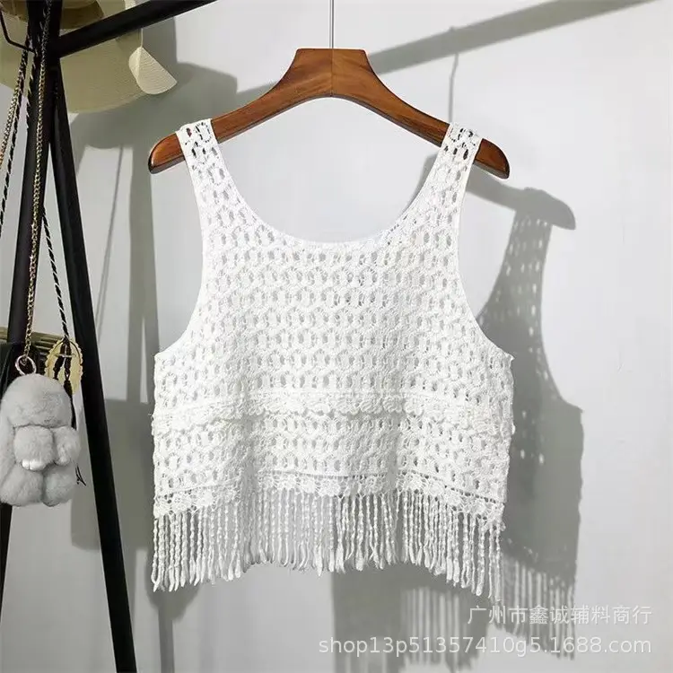 New Korean Style Hollow Crochet Vest Women's Knitted Vest