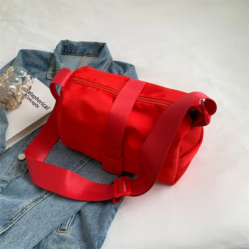 Red Nylon Shoulder Bag for Women 2022 - Image 5