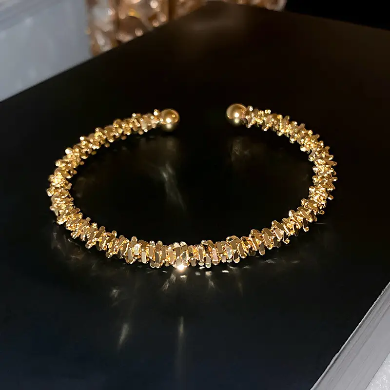 Emerald Square Diamond Bracelet Light Luxury Open Design - Image 11
