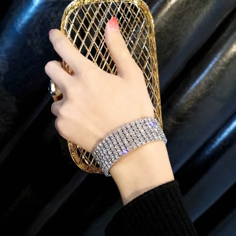 Emerald Square Diamond Bracelet Light Luxury Open Design - Image 6
