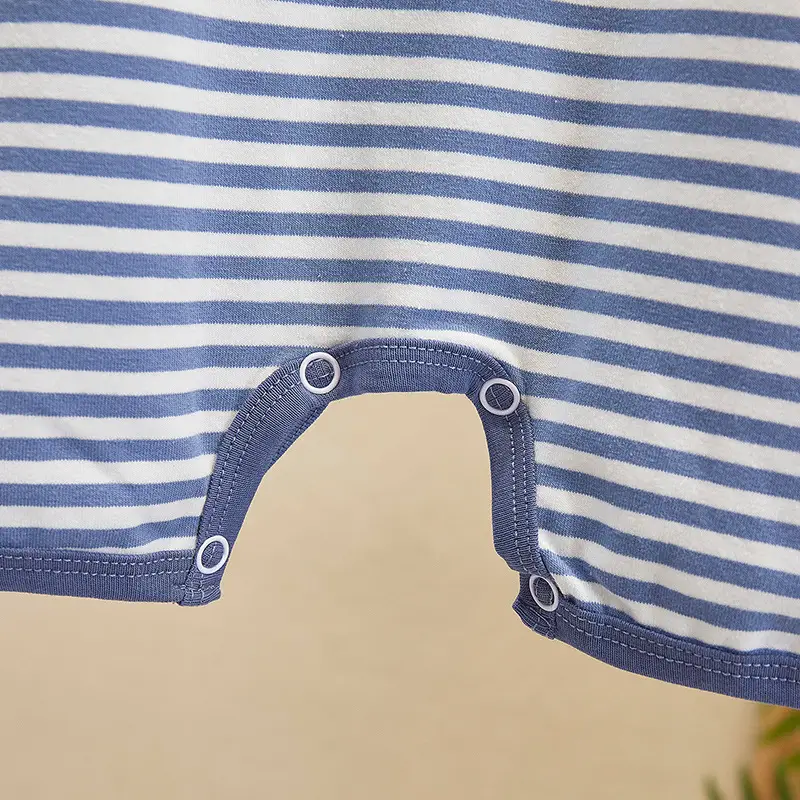 Baby Striped Short Sleeve Baby Boy Romper 100 Days - Image 5