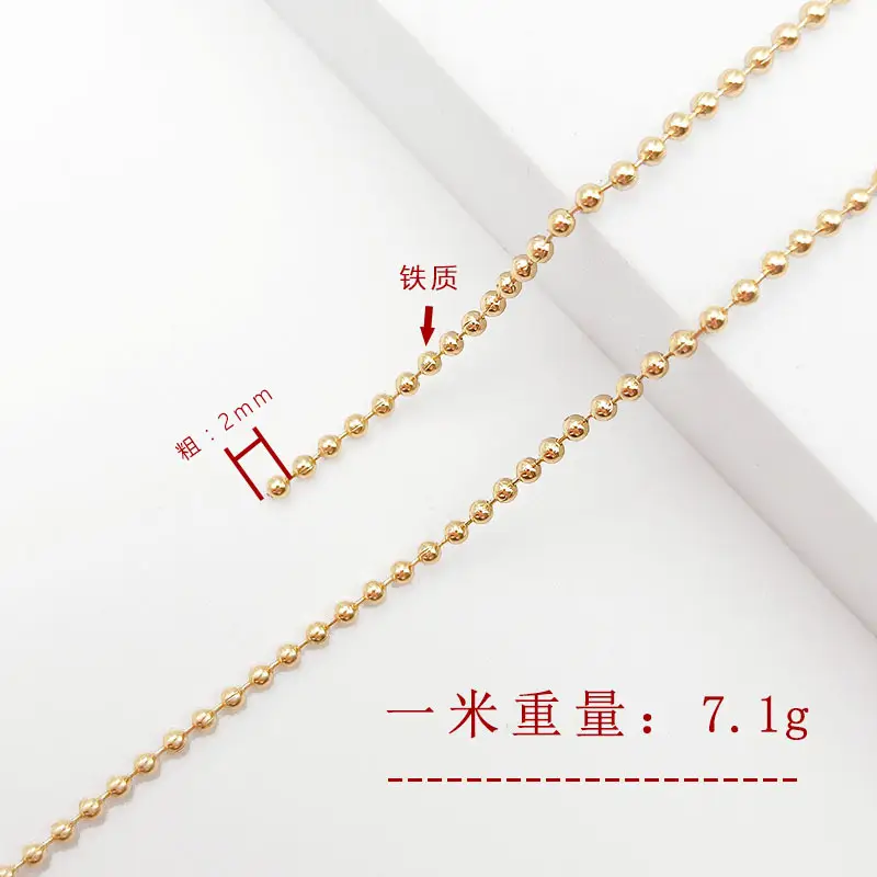 Gold & Silver Bead Chain Necklace 27g Adjustable - Image 3