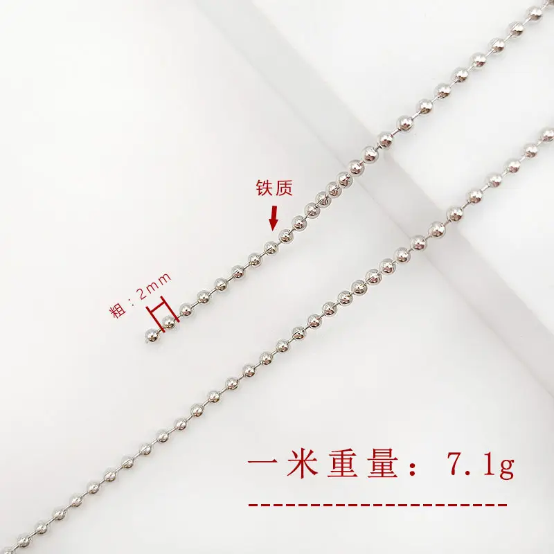 Gold & Silver Bead Chain Necklace 27g Adjustable - Image 4