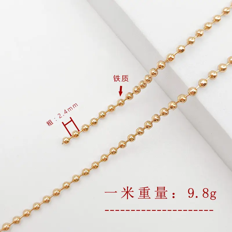 Gold & Silver Bead Chain Necklace 27g Adjustable - Image 6