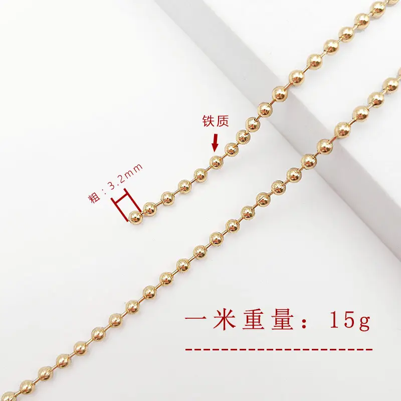 Gold & Silver Bead Chain Necklace 27g Adjustable - Image 9