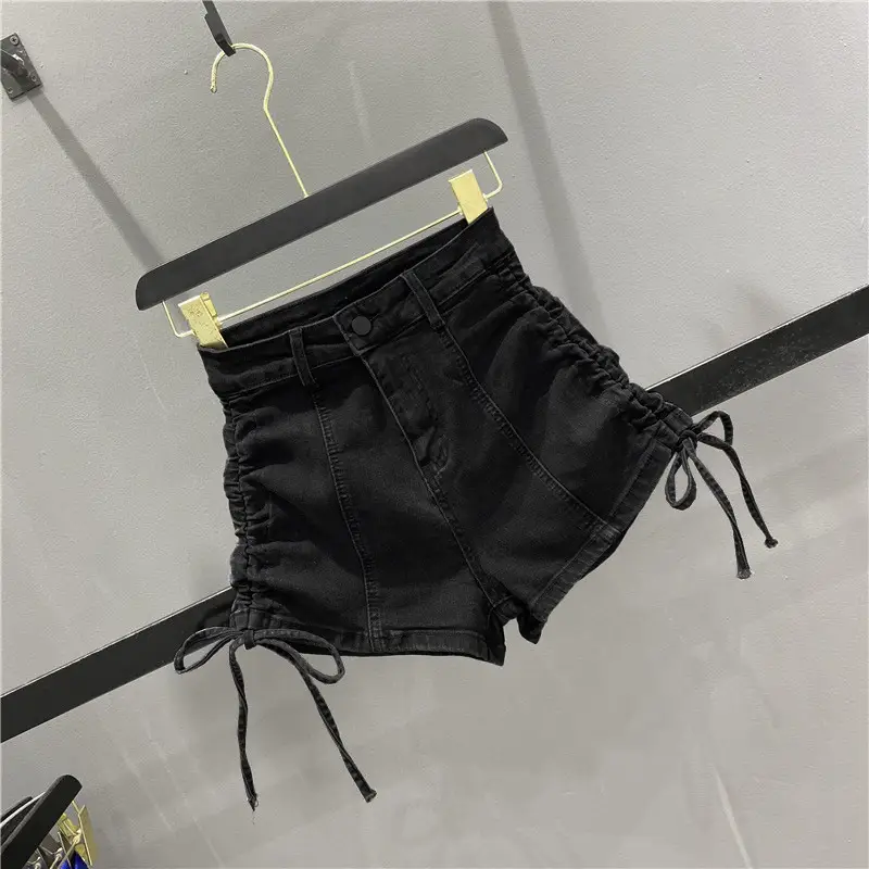 Women Denim Shorts High Waist Elastic Slim Fit - Image 5