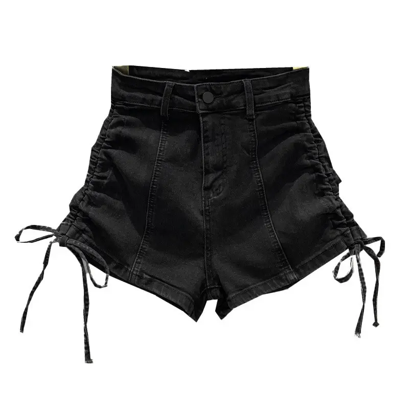 Women Denim Shorts High Waist Elastic Slim Fit - Image 7
