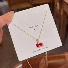 Red Cherry Clavicle Necklace for Women — feature 2
