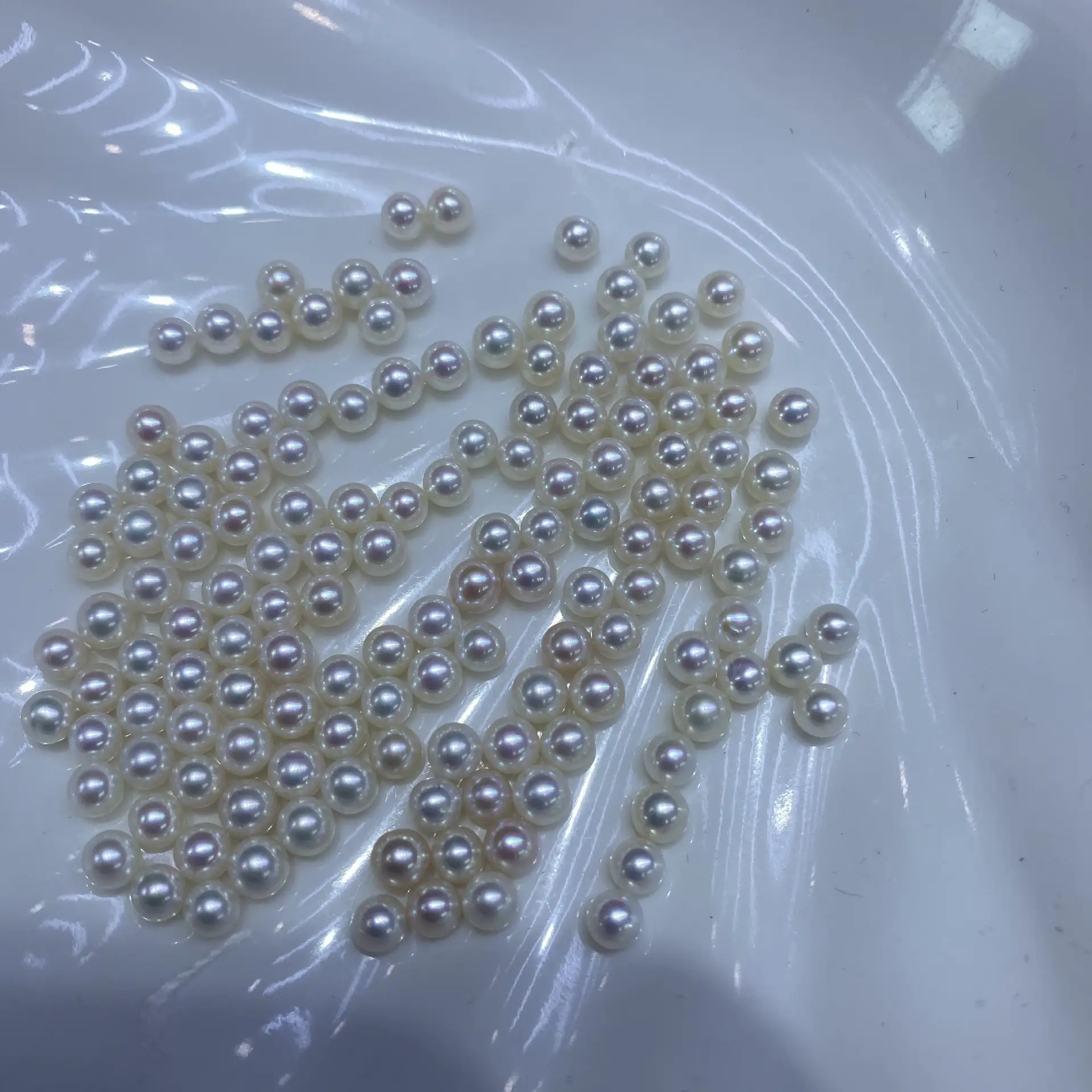 Freshwater Pearl Naked Beads 4-4.5 White Transparent