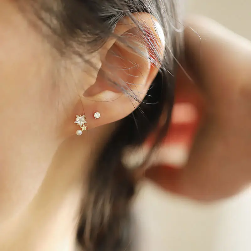 Star Pearl Earrings for Women S925 Sterling Silver - Image 3