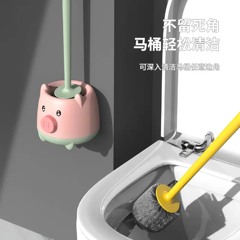 Cute Cartoon Toilet Brush Wall Mounted Floor Cleaning Brush - Image 16