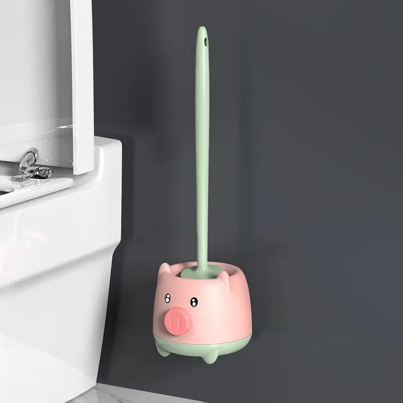 Cute Cartoon Toilet Brush Wall Mounted Floor Cleaning Brush - Image 2