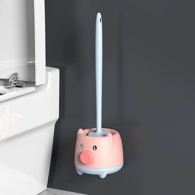 Cute Cartoon Toilet Brush Wall Mounted Floor Cleaning Brush - Image 5