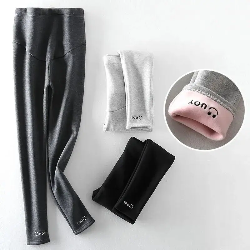 Velvet Belly Support Maternity Pencil Pants Silver Fox Warm - Image 7